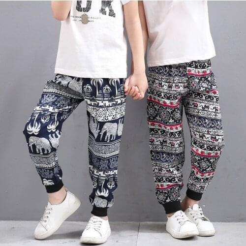 Kids Boys Girls Pants Cotton Loose Trousers bloomers Clothes Bohemia Sport Thailand pants Children For 4 6 8 10 11 12 Years