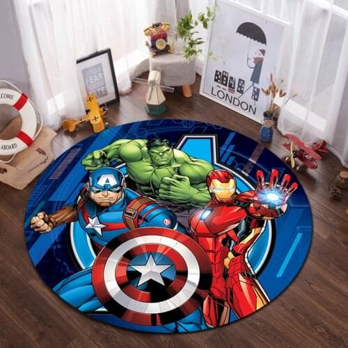 Disney Kids Playmat 100x100cm Mats Anti Slip Mat Cartoon Spiderman Printed Pattern Rug for Bathroom Door Living Room Gift