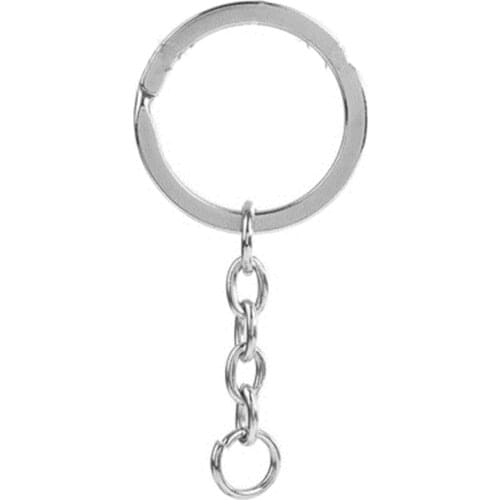 DoreenBeads Fashion Stainless Steel Keychain & Keyring Circle Ring Silver Color DIY Findings 53mm(2 1/8") x 25mm(1"), 1 Piece