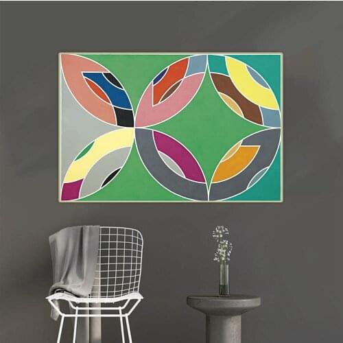 Frank Stella《Lac la Ronge》Canvas Art Oil Painting Minimalism Artwork Poster Picture Backdrop Wall Hanging Decor Home Decoration