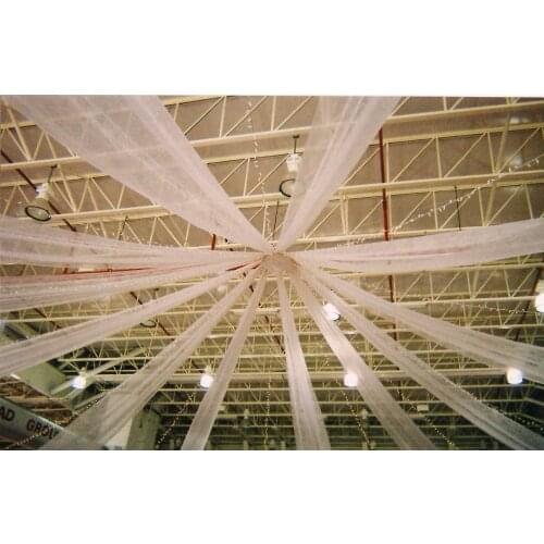 Good Quality 12pcs Wedding roof Draper Canopy Drapery 10mx0.7m White Luxury Wedding roof Drape roof swag