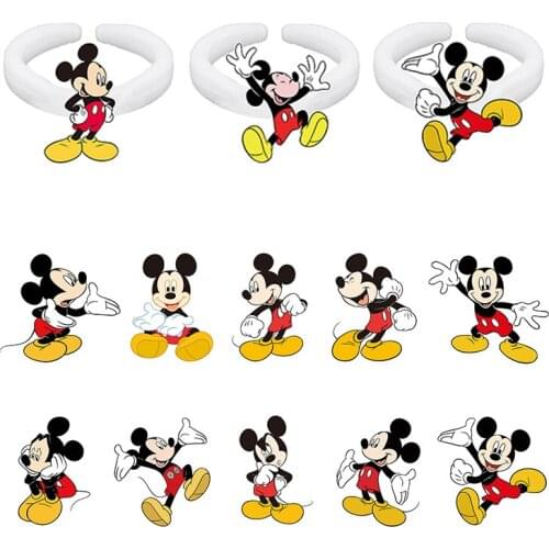 Disney Cute Mickey Character Cartoon Fun Cartoon Animation Pattern Acrylic Ring Holiday Epoxy Ring Couple