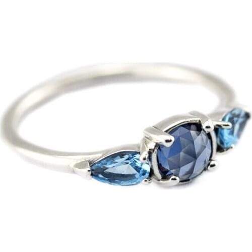 Blue Ice Drops Ring Stunning Woman Ring 925 Sterling Silver Jewelry Rings For Woman DIY Jewelry Making engagement ring