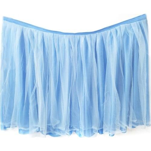 Colorful Tablecloth Tulle Dessert Reception Table Skirt Decoration
