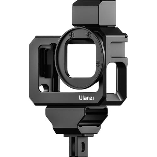 Housing Cage for Gopro Hero 9 Black,2 Cold Shoe Mount Mic Light Stand Housing Case for Gopro Microphone Adapter Vlog Accessory