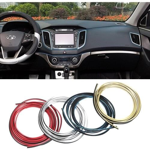 LEEPEE Universal Edge Sticker Interior Mouldings Trim Line Protection Strip 3 Meter Dashboard Edge DIY Car Door Decor Strip