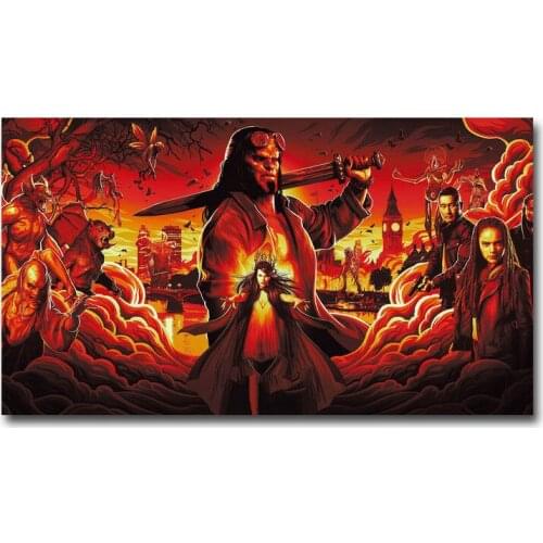 Hellboy 2019 Hot Movie 2 Wall Sticker Silk Poster Art Light Canvas Home Decoration