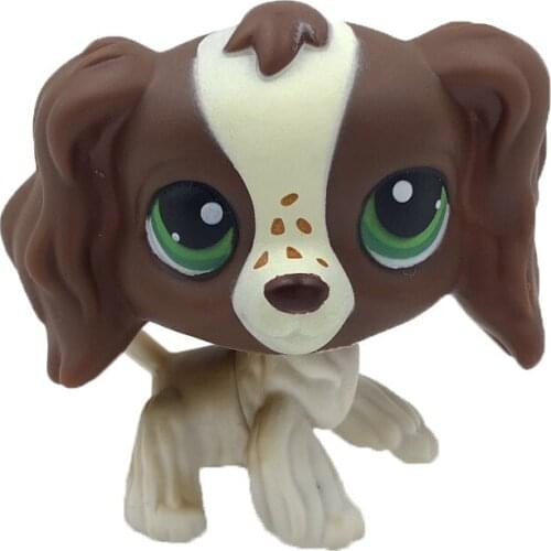 LPS CAT pet shop toys Cocker SPANIELl Dog #156 Tan with brown dipped ears real original anime figure toys girls gift