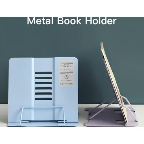 Metal Book Holder Adjustable Six Angles Bookstand Bookshelf Document Holder Great Reading Tool for Document Cookbook Tablet