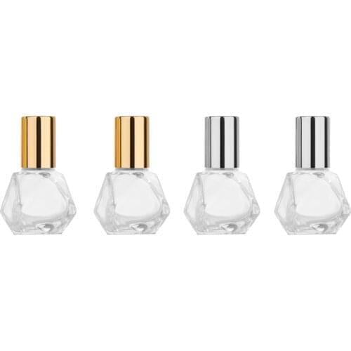 MUB-8ml Mini Glass Roll-on Bottles Alloy Cover Refillable Essential Oils Bottle Travel Empty Cosmetic Containers Perfume Bottle