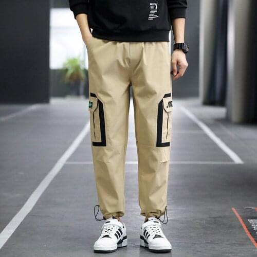 Mens Casual Pants Men 2021 Spring New Khaki Plus Size Joggers Trousers Solid Color Street Wear Sports Pants Trousers For Men