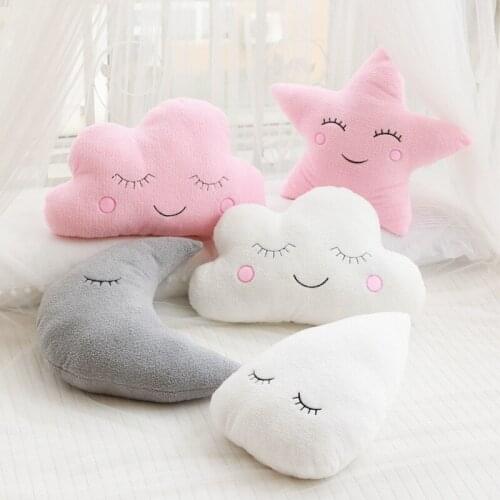 Soft Cloud Moon Star Plush Toy Sofa Pillow Sleeping Smile Water Drop Cushion Room Cot Decor Nature Stuffed Toy Photography Props
