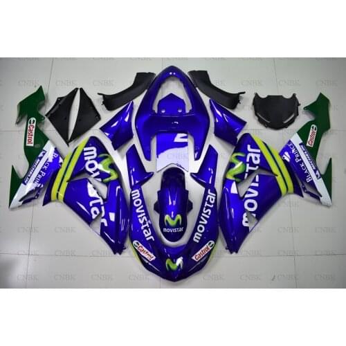 Motorcycle Fairing for ZX-10r 2006 ZX-10r Fairings 07 Ninja ZX 10r Fairing Kits 2006 - 2007 Blue movistar