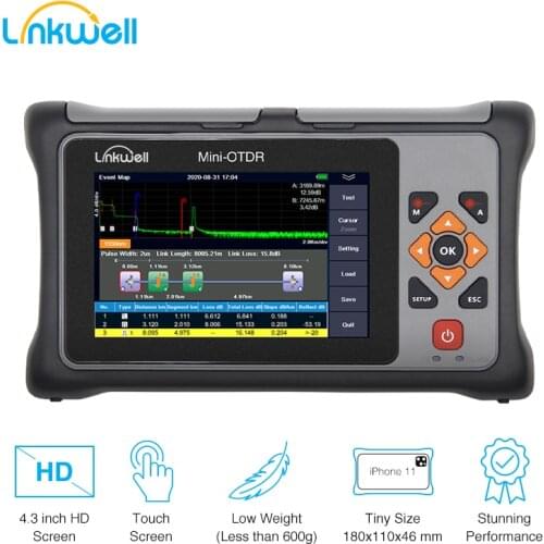 Active Fiber Live Test MINI OTDR 1550nm 22dB Optic Fiber Reflect Touch Screen Event Map Ethernet Cable Tester Equipment SM