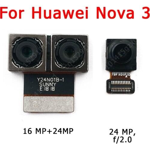 Original Front and Rear Back Camera For Huawei Nova 3 Nova3 Main Facing Camera Module Flex Cable Replacement Spare Parts