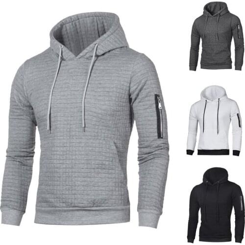 2020 autumn new sweater mens solid color Pullover slim mens casual Hoodie winter warm street style US size high quality