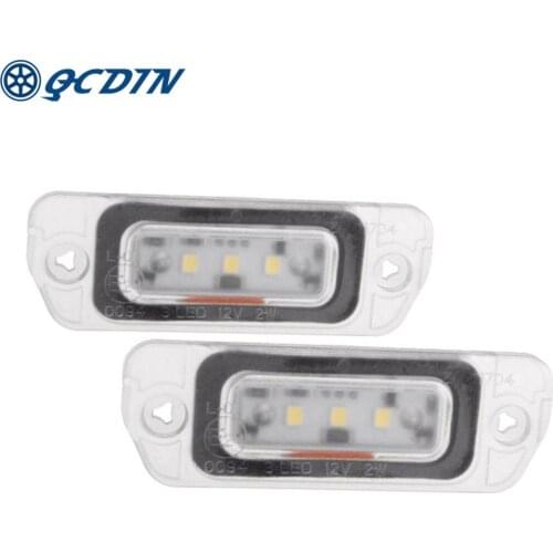 QCDIN for Mercedes Benz LED Canbus Car License Plate Lights 3 SMD 6000K White for Benz W251 W164 X164