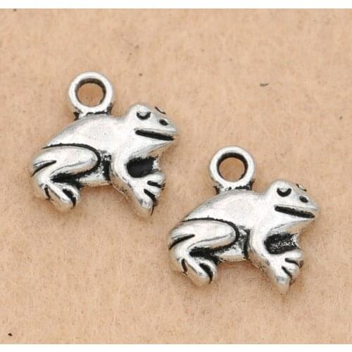 10pcs Antique Silver Plated Frog Charms Pendants Jewelry Accessories DIY Jewelry Making Bracelet 13mm