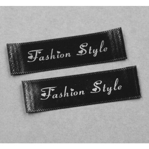 Custom Satin Labels Print Logo Clothes Labels For Clothing Name Sewing Fabric Tags For Underwear Brand Logo Tag For Luggage Bag