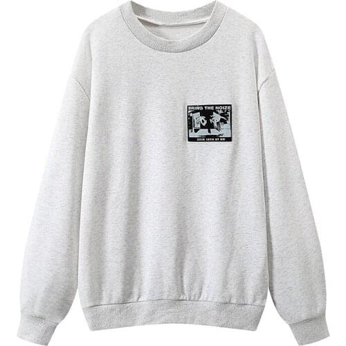 Oversize Women Soft Cotton O Neck Pullover 2021 Spring-autumn Fashion Ladies Casual Vintage T-shirt Female Printed Loose T-shirt