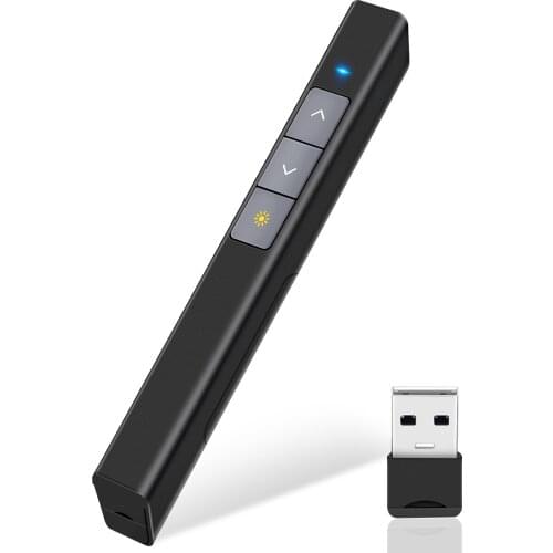 2.4GHz Wireless Presenter Remote Control With Laser Pointer Red Light RF USB Presentation Clicker for PPT/Mac/Laptop/Computer