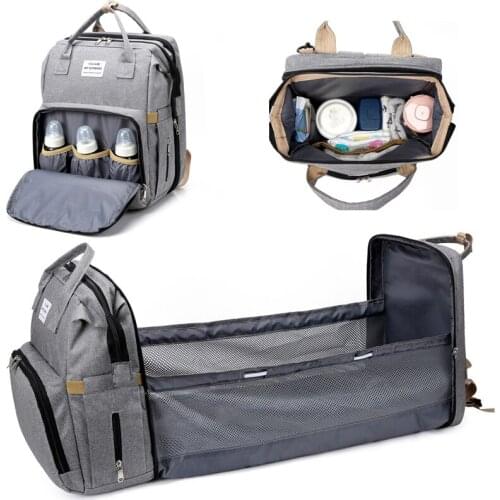 Baby Diaper Bag Backpack Diaper Bag With Bassinet Bed Travel Waterproof Stroller Straps Outdoor Diaper Mummy Large Capacity Bags