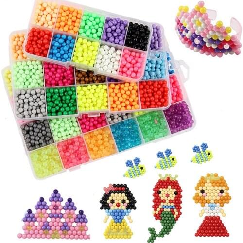 Multicolor Arts And Craft Water Spray Magic Beads Toy Education Puzzle Handmade Sticky Bead DIY For Kids Gift