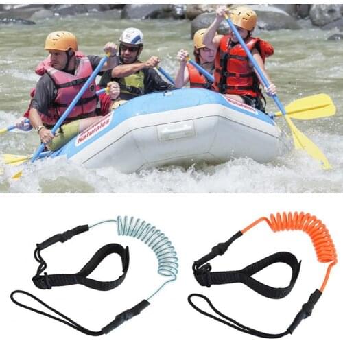 Kayak oar safety rope anti-lost rope color buckle with TPU tying oar rope spring rope JB-A35 outdoor boating safety accessories