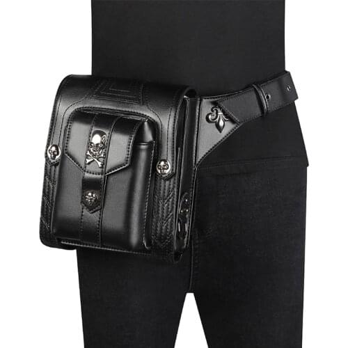 Lady Pocket Retro Messenger Bag Punk Mujer Femme Women Shoulder Bag Men Hombre Women' PU Leather Travel Leg Bag waist packs 2019