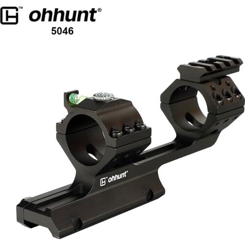 Ohhunt Tactical Bi-direction Offset Bracket 30mm 1 inch Ring Picatinny Rail Mount with Top Bubble Level Compass for Scope