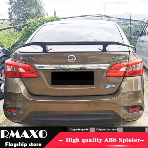 For Nissan Sentra Sedan Universal TF Spoiler 2012-2018 SYLPHY Spoiler ABS plastic Material Car Rear Wing Color Rear Spoiler