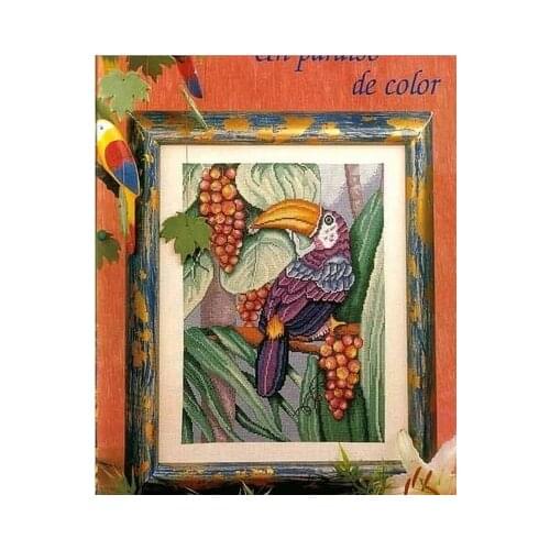 Top Quality Lovely Hot Sell Counted Cross Stitch Kit Parrot of Color and Grape Grapes Fruit Food