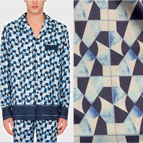 High Fashion Satin Printed Fabric 100% Polyester New Mens Fabric for Shirt Textile Sewing Fabric Fashion Cloth by Meter