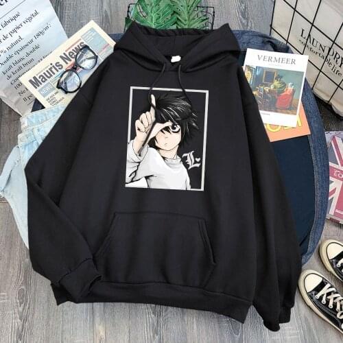 Clothes Women F Japanese Anime Death Note Printing Hoodie Female Oversized Casual Loose Woman Tops Thirteen Colors Womens Hoodie