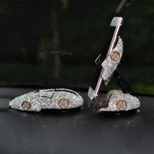1x Silver Shinny Rhinestones Car GPS & Celphone Stand Holder for Home/ Car / Office Decor