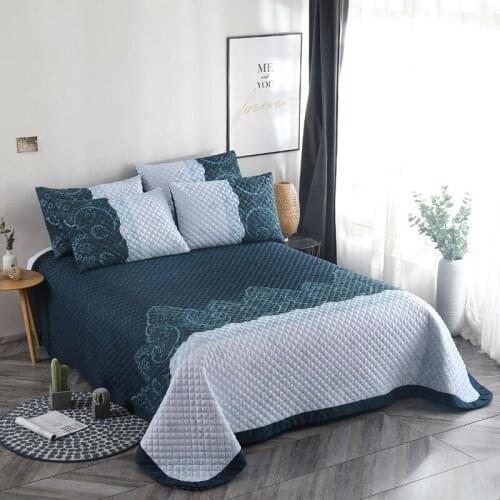 2019 new products thickening Velvet quilting Bedspread Fitted Sheet Pillowcases 2/3pcs Wrinkle lace Bedding