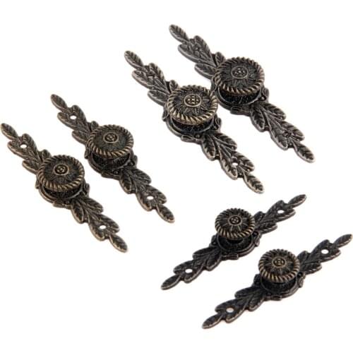 2Pcs Antique Bronze European Flower Furniture Knobs & Handles Kitchen Doors Drawer Wardrobe Cabinet Pulls Handle Wooden Box Knob