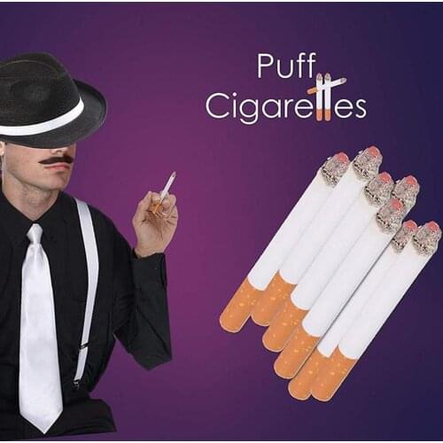 2 Pieces Joke Prank Magic Novelty Trick Fake Cigarettes Fags Smoke Effect Lit End Fancy Gift Funny Toys Atmosphere Tricky Tools