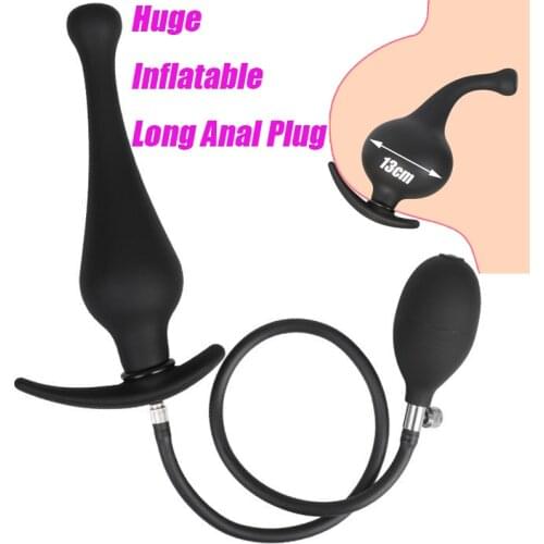 2021 Wearable Huge Inflatable Anal Butt Plug Dildo Pump Ass Deep Stimulator Prostate Massage Vagina Anus Dilator Unisex Sex Toys