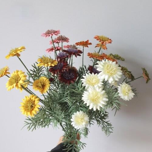 7 heads Cornflower Artificial Flower Branch for Wedding Flower Arrangement Home Table Decoration Fake Daisy