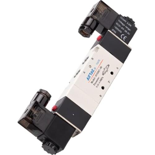 AirTac Original Pneumatic Control Valve 5/3 Port Double Coil Solenoid Valve 4V330C-08 4V330C-10 4V330E-08