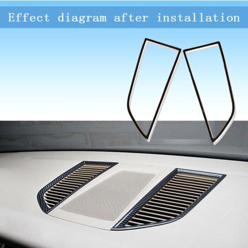 2pcs For Porsche Macan Accessories 2017 2018 2015 2016 Air Outlet Central Panel Cover Trim Frame Carbon Fiber 3D Car Stickers