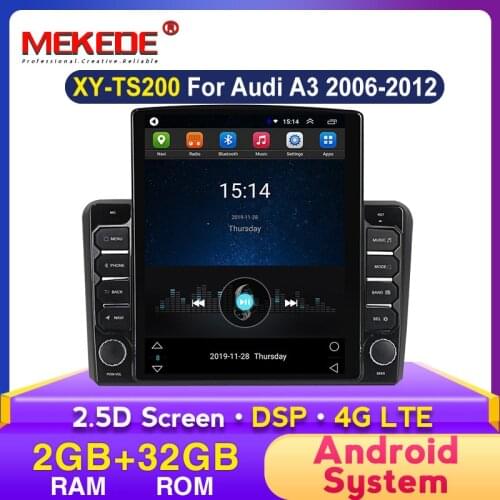 Tesla Style Andriod 2din IPS DSP Car Multimedia Player Head Unit For Audi A3 8P S3 2003-2012 RS3 Sportback GPS Navigation WIFI