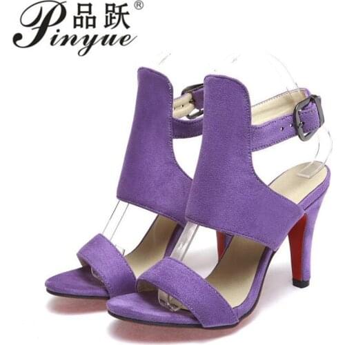 Sandal Women Summer High Heel Cool Boots Suede Hollowed-out Roman Style Sexy High Heeled Sandals Stripper Shoes
