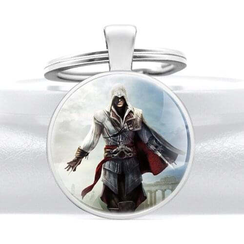 Classic Fashion Assassin Hero Keychain Charm Men Women Key Rings Jewelry Key Chains