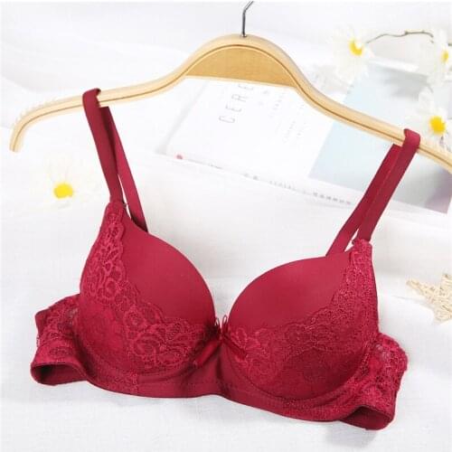 Sexy Women Double Push Up Bra B Cup for Girls Underwear Gather Sexy Lady Women Push Up Bra Lace Underwear Gather Minimizer