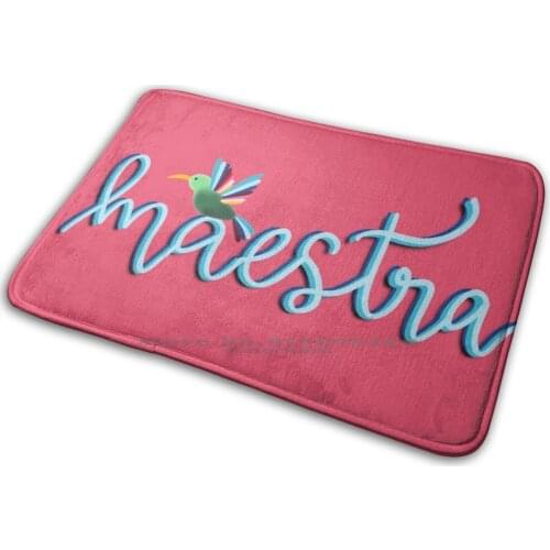 Maestra | Cursive Mat Rug Carpet Anti-Slip Bedroom Entrance Door Mat Teacher Maestra Teacher In Spanish Spanish Teacher Spanish