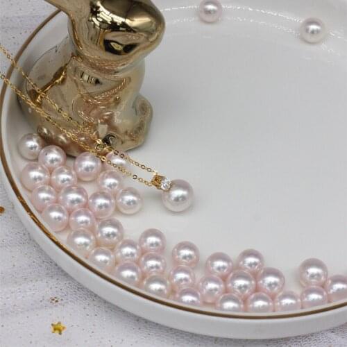 XF800 Real 18k Gold Necklace Pendant Fine Jewelry Natural AKOYA Seawater Pearl For Women Luxury Wedding Gift D508