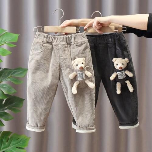 Autumn and Winter Boys Jeans 2-7 Years Old Cotton Washed Kids Jeans Korean Pants for Baby Boys Jeans Kids Sweatpants Corduroy