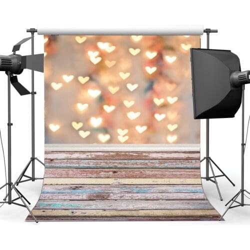 Valentines Day Backdrop Bokeh Glitter Sweet Hearts Color Paint Peeled Stripes Wood Floor Background